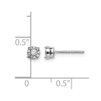 10K Weißgold Diamant Cluster Ohrstecker