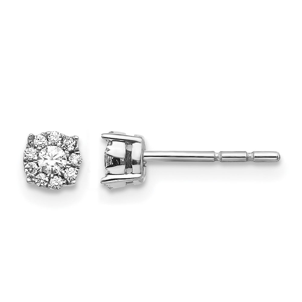 10K Weißgold Diamant Cluster Ohrstecker