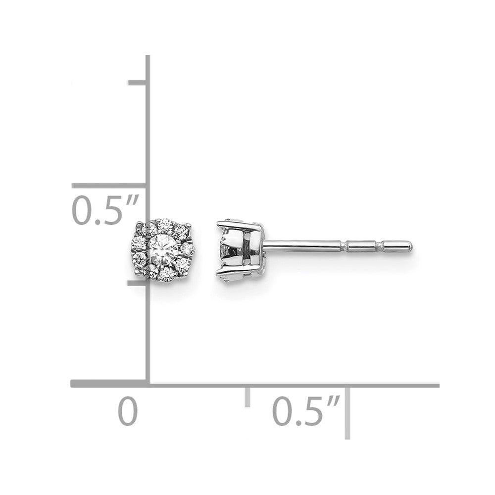14K Weißgold Diamant-Cluster-Ohrstecker