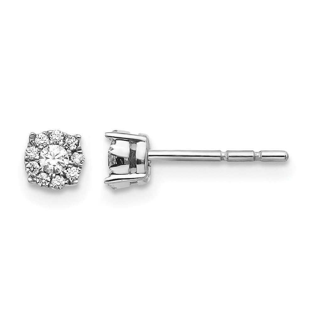 14K Weißgold Diamant-Cluster-Ohrstecker