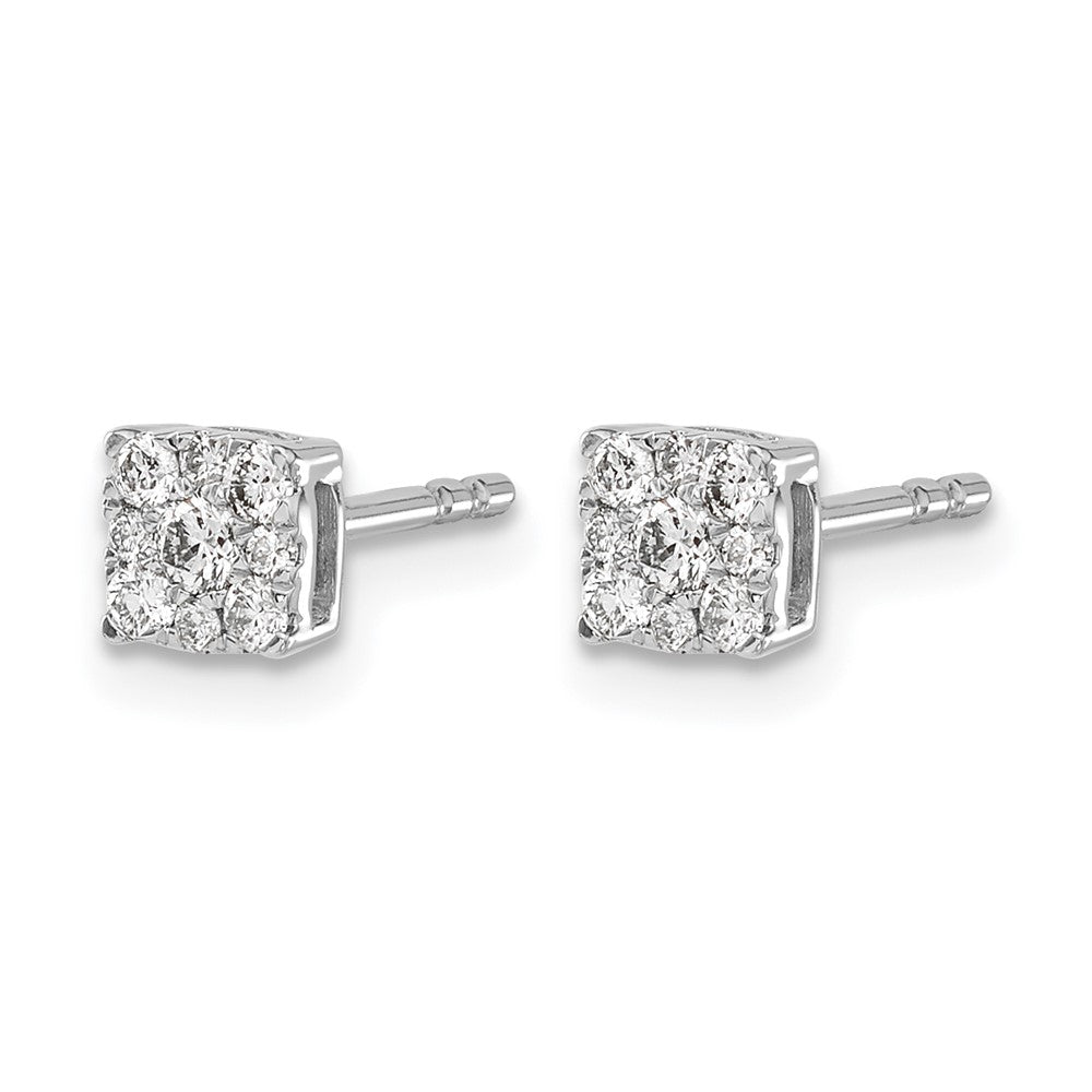 10K Weißgold Diamant Cluster Ohrstecker