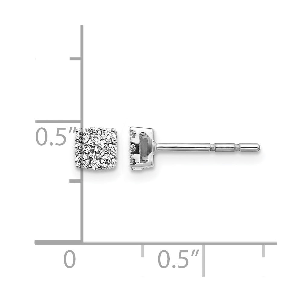 10K Weißgold Diamant Cluster Ohrstecker