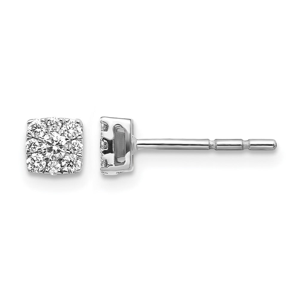 10K Weißgold Diamant Cluster Ohrstecker