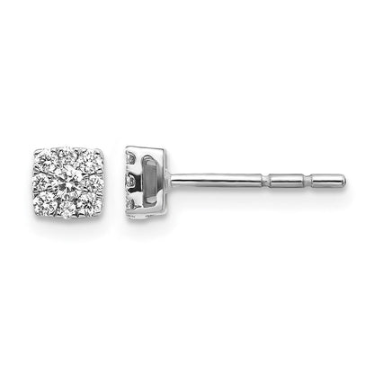 10K Weißgold Diamant Cluster Ohrstecker