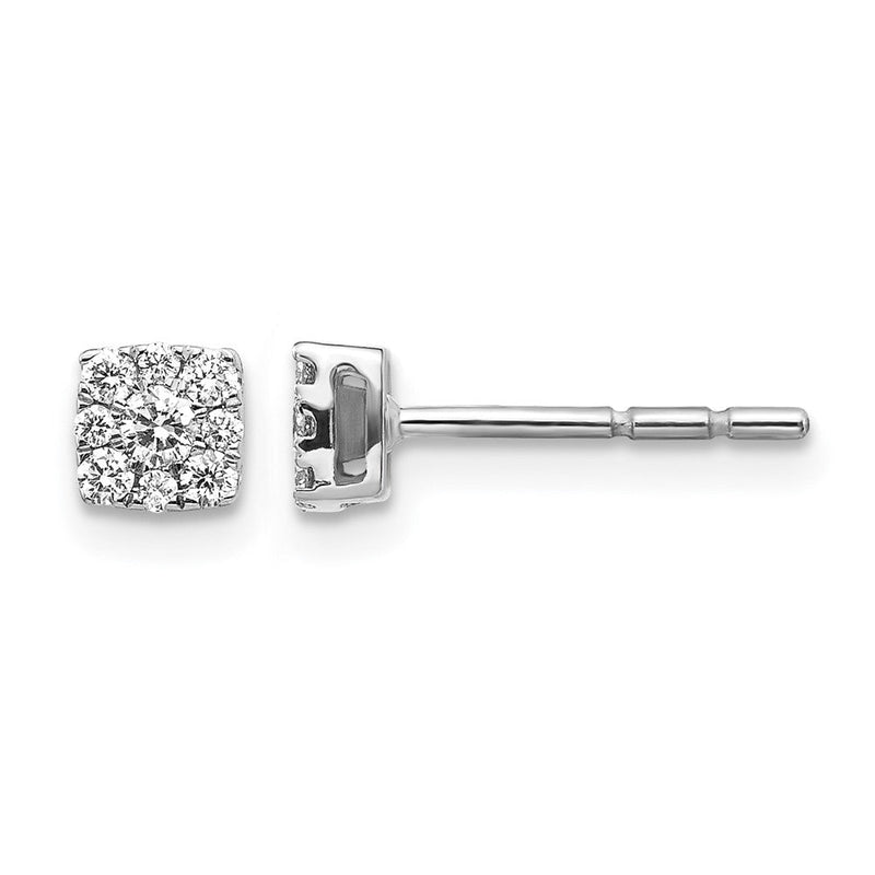 10K Weißgold Diamant Cluster Ohrstecker