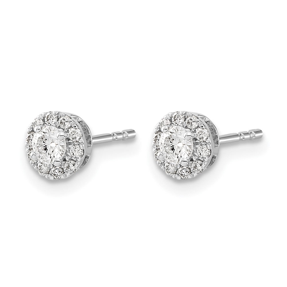 10K Weißgold Diamant Cluster Ohrstecker