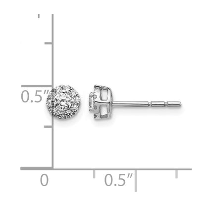10K Weißgold Diamant Cluster Ohrstecker