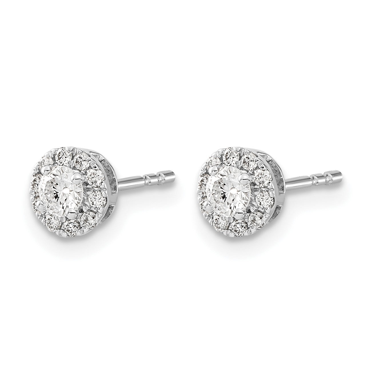 14K Weißgold Echte Diamant-Cluster-Ohrstecker