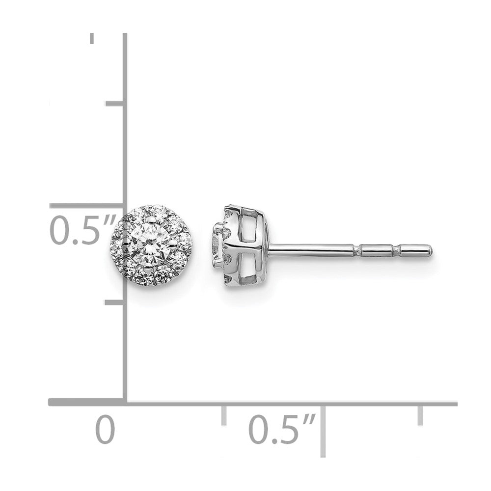 14K Weißgold Echte Diamant-Cluster-Ohrstecker