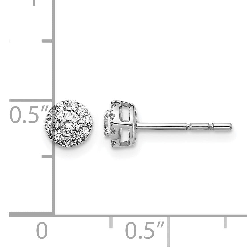 14K Weißgold Echte Diamant-Cluster-Ohrstecker