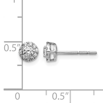 14K Weißgold Echte Diamant-Cluster-Ohrstecker