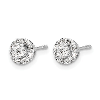 14K Weißgold Diamant-Cluster-Ohrstecker mit echten Diamanten