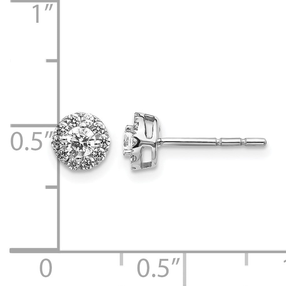 14K Weißgold Diamant-Cluster-Ohrstecker mit echten Diamanten