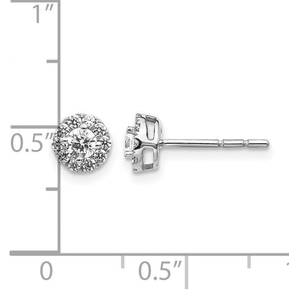 14K Weißgold Diamant-Cluster-Ohrstecker mit echten Diamanten