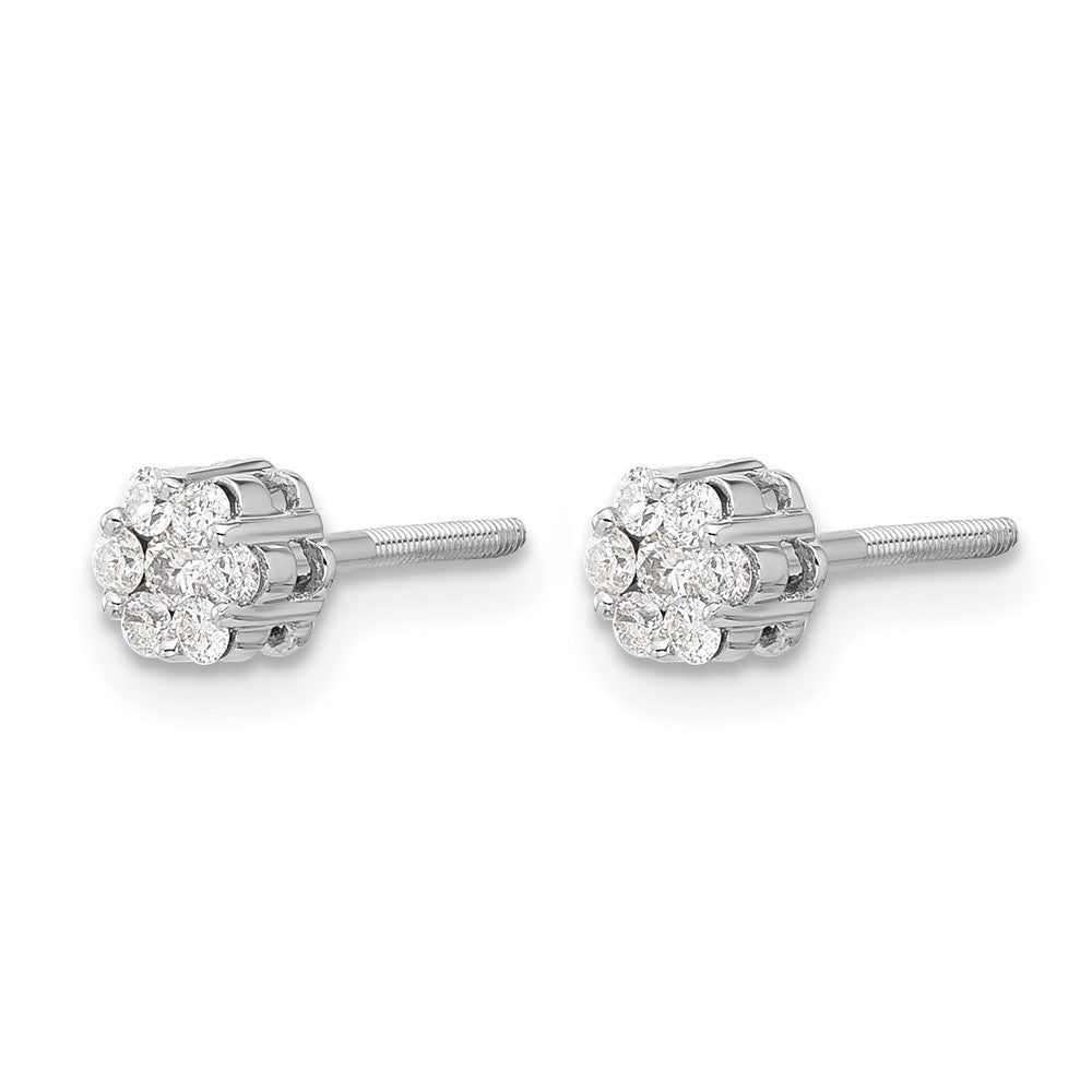 10K Weißgold Diamant Cluster Ohrstecker