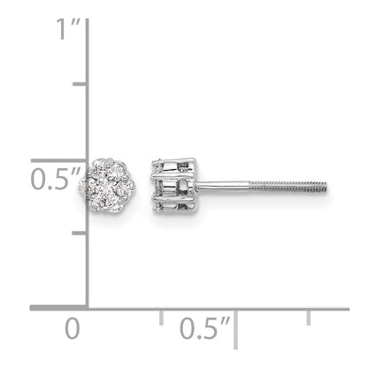 10K Weißgold Diamant Cluster Ohrstecker