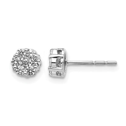14K Weißgold Ohrstecker mit Cluster aus 0,5 ct. im Labor gezüchteten Diamanten, VS/SI+ G+