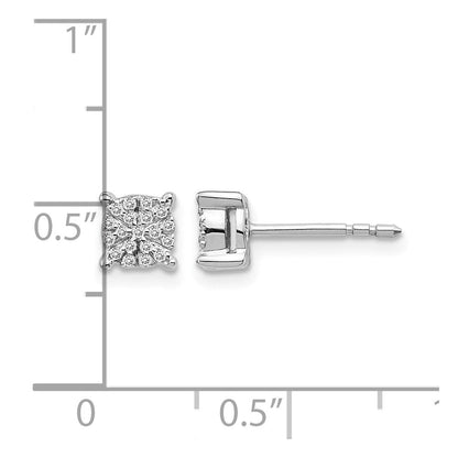 14K Weißgold Diamant-Cluster-Ohrstecker