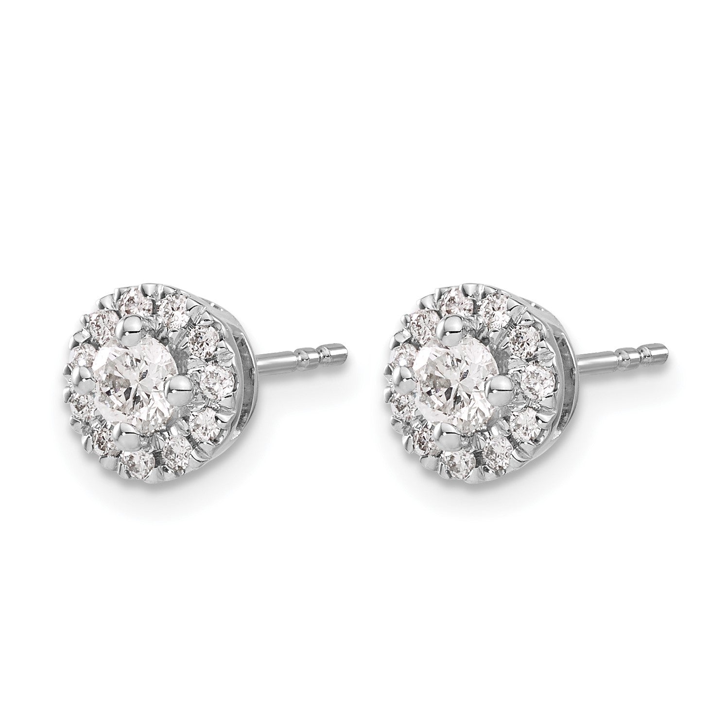 14K Weißgold Diamant-Cluster-Ohrstecker