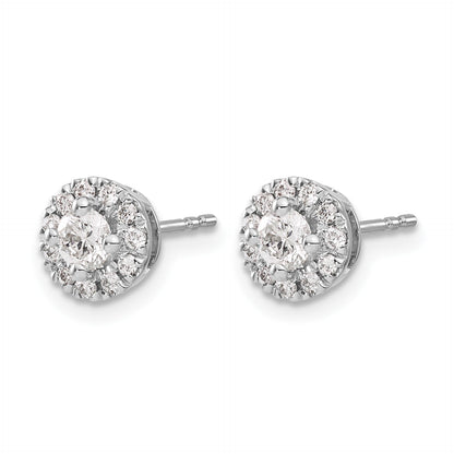 14K Weißgold Diamant-Cluster-Ohrstecker