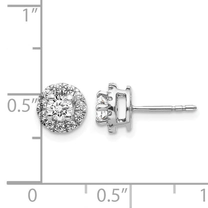 14K Weißgold Diamant-Cluster-Ohrstecker