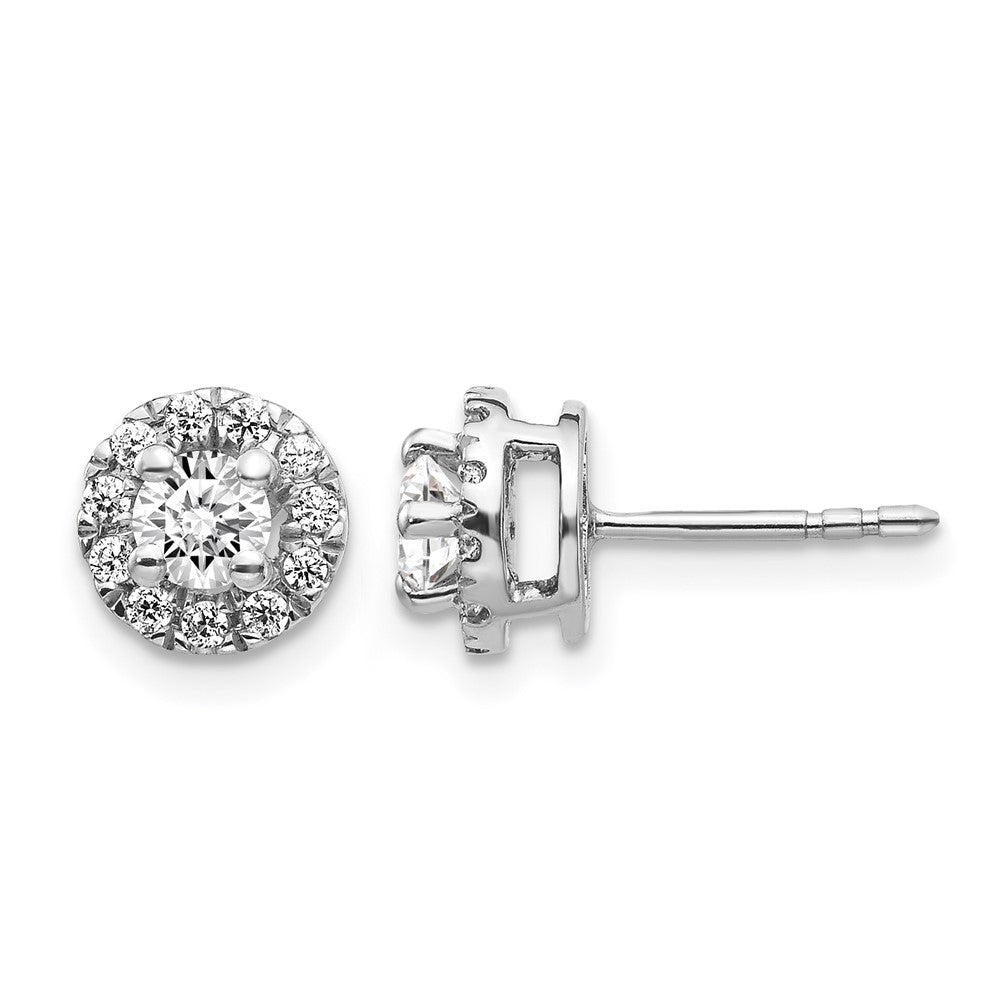 14K Weißgold Diamant-Cluster-Ohrstecker