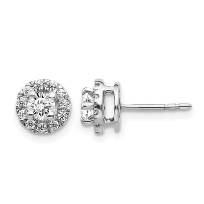 14K Weißgold Diamant-Cluster-Ohrstecker
