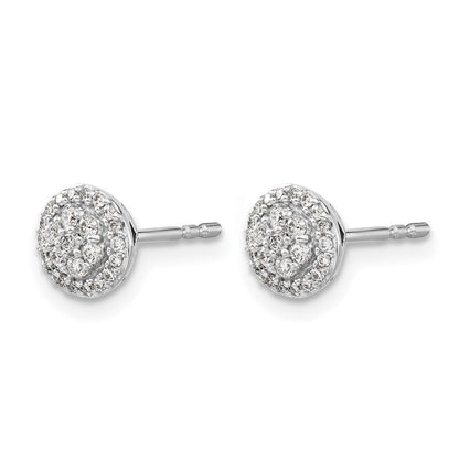 14K Weißgold Diamant-Cluster-Ohrstecker mit echten Diamanten