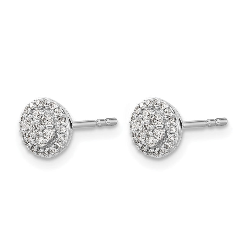 14K Weißgold Diamant-Cluster-Ohrstecker mit echten Diamanten