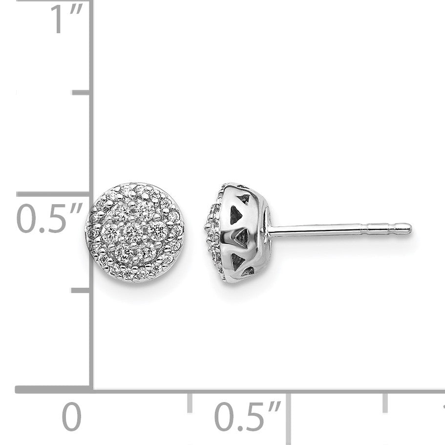 14K Weißgold Diamant-Cluster-Ohrstecker mit echten Diamanten