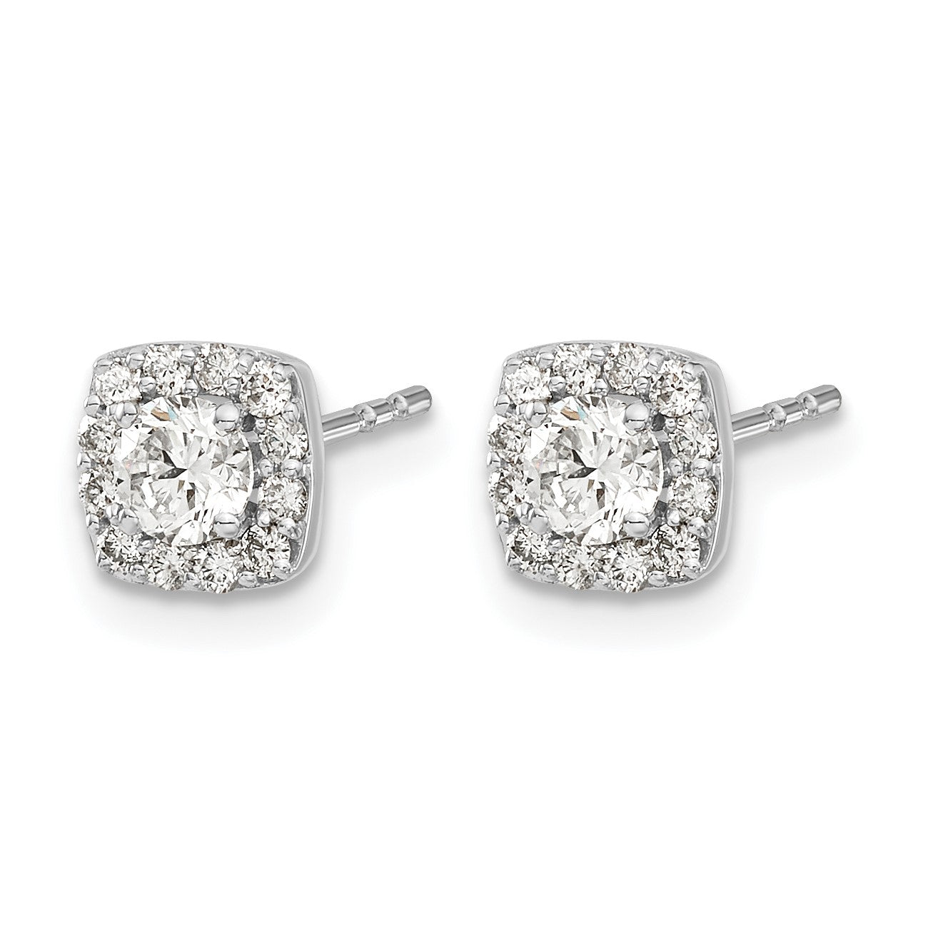 Diamant-Ohrringe (0,50 ct.) mit quadratischer Clusterfassung, 14K Weißgold, echte Diamanten