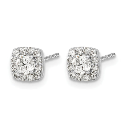 Diamant-Ohrringe (0,50 ct.) mit quadratischer Clusterfassung, 14K Weißgold, echte Diamanten