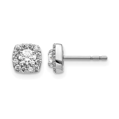 Diamant-Ohrringe (0,50 ct.) mit quadratischer Clusterfassung, 14K Weißgold, echte Diamanten