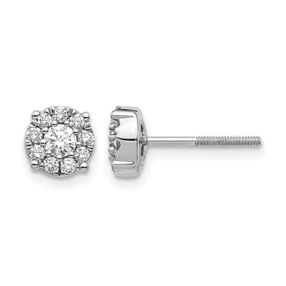14K Weißgold Cluster-Ohrringe mit Laborgezüchteten Diamanten, 0,5 ct., VS/SI+, G+, mit Schraubverschluss