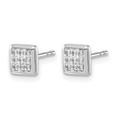 10K Weißgold Diamant Ohrstecker