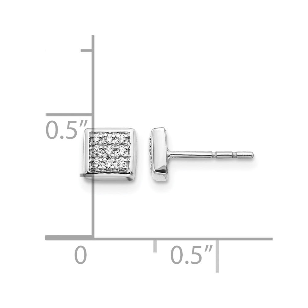 10K Weißgold Diamant Ohrstecker