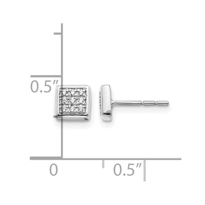 10K Weißgold Diamant Ohrstecker