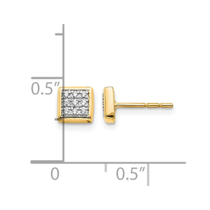 10K Gelbgold Diamant Ohrstecker