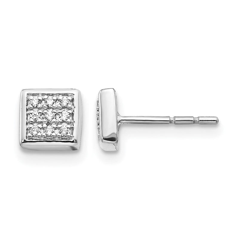14K Weißgold Ohrstecker mit echten Diamanten