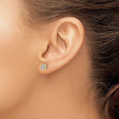 14K Gelbgold Ohrstecker mit echten Diamanten