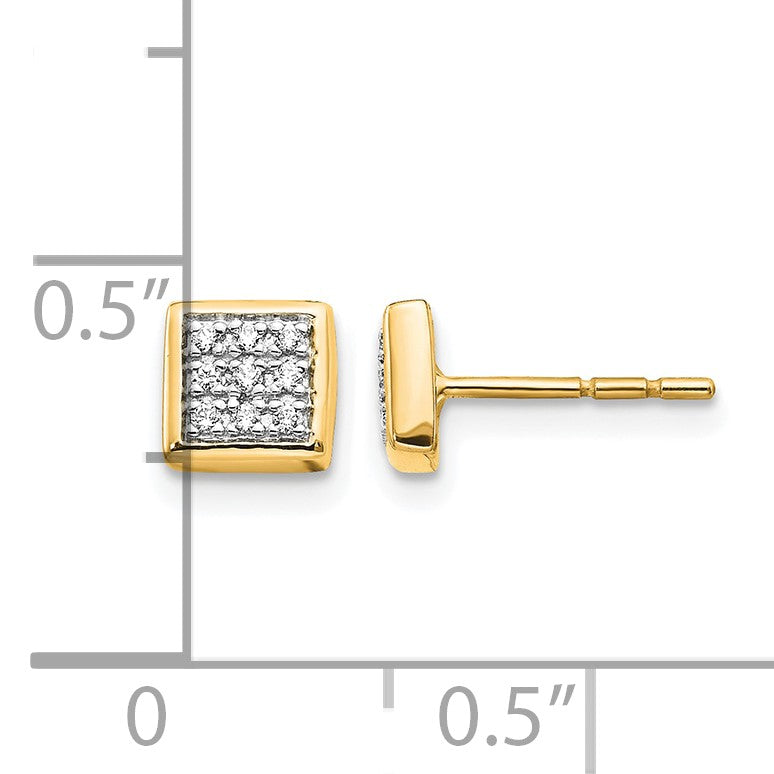 14K Gelbgold Ohrstecker mit echten Diamanten