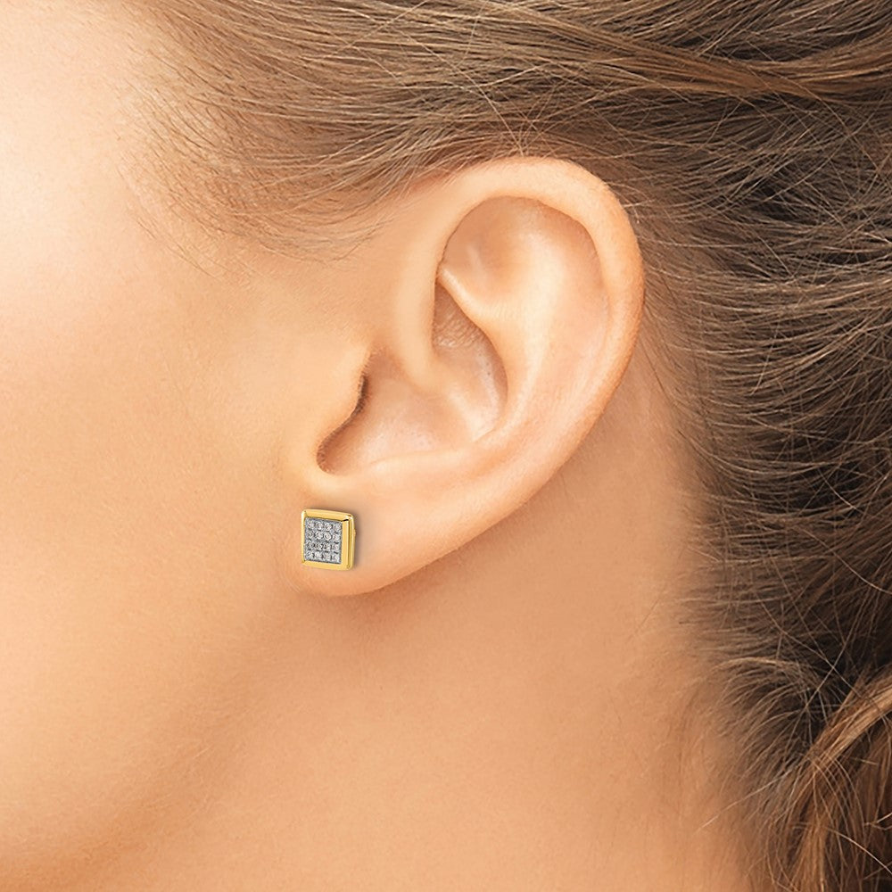 10K Gelbgold Diamant Ohrstecker