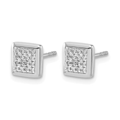 14K Weißgold Ohrstecker mit echten Diamanten