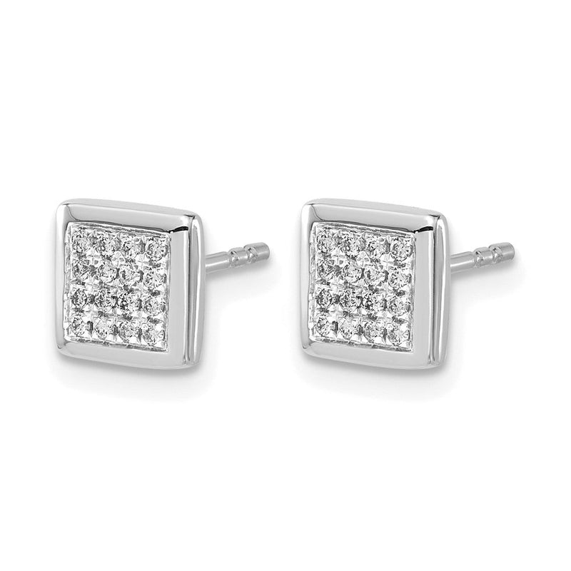 14K Weißgold Ohrstecker mit echten Diamanten