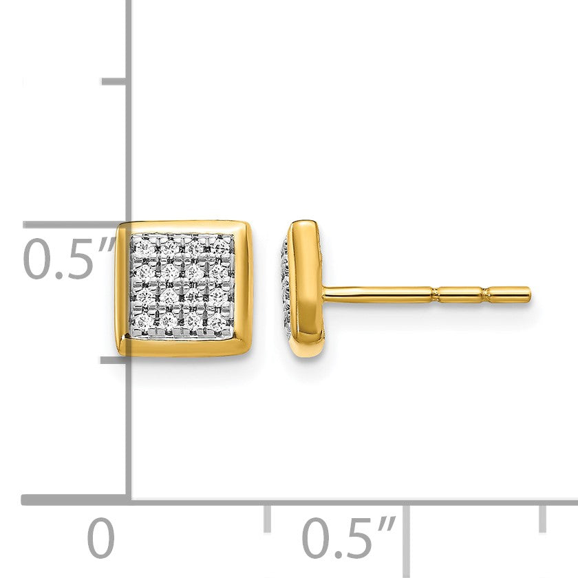 14K Gelbgold Ohrstecker mit echten Diamanten