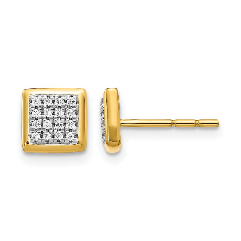 14K Gelbgold Ohrstecker mit echten Diamanten