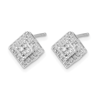 10K Weißgold Diamant Ohrstecker