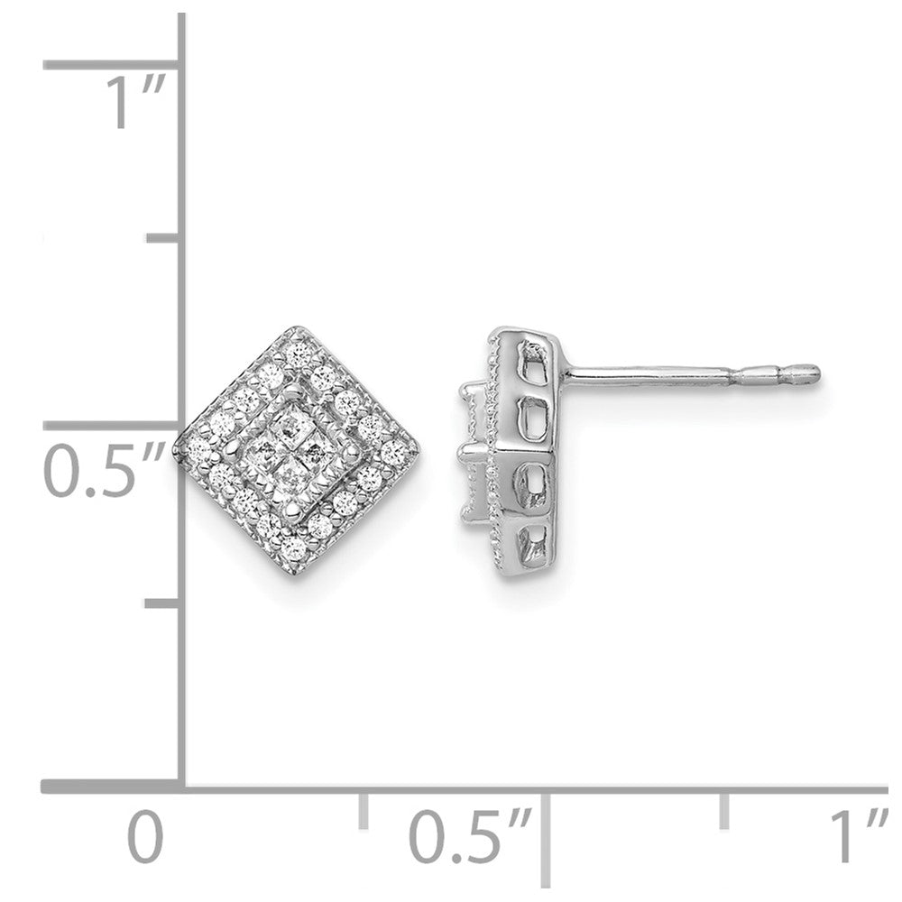 10K Weißgold Diamant Ohrstecker