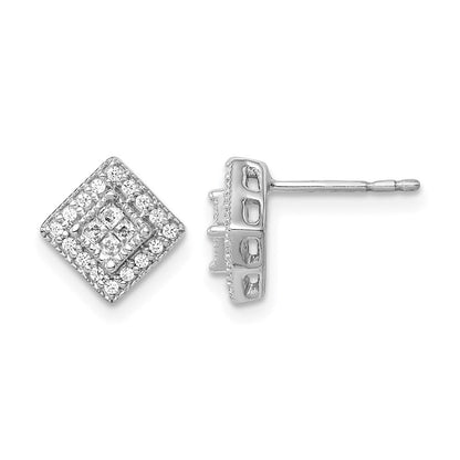 10K Weißgold Diamant Ohrstecker