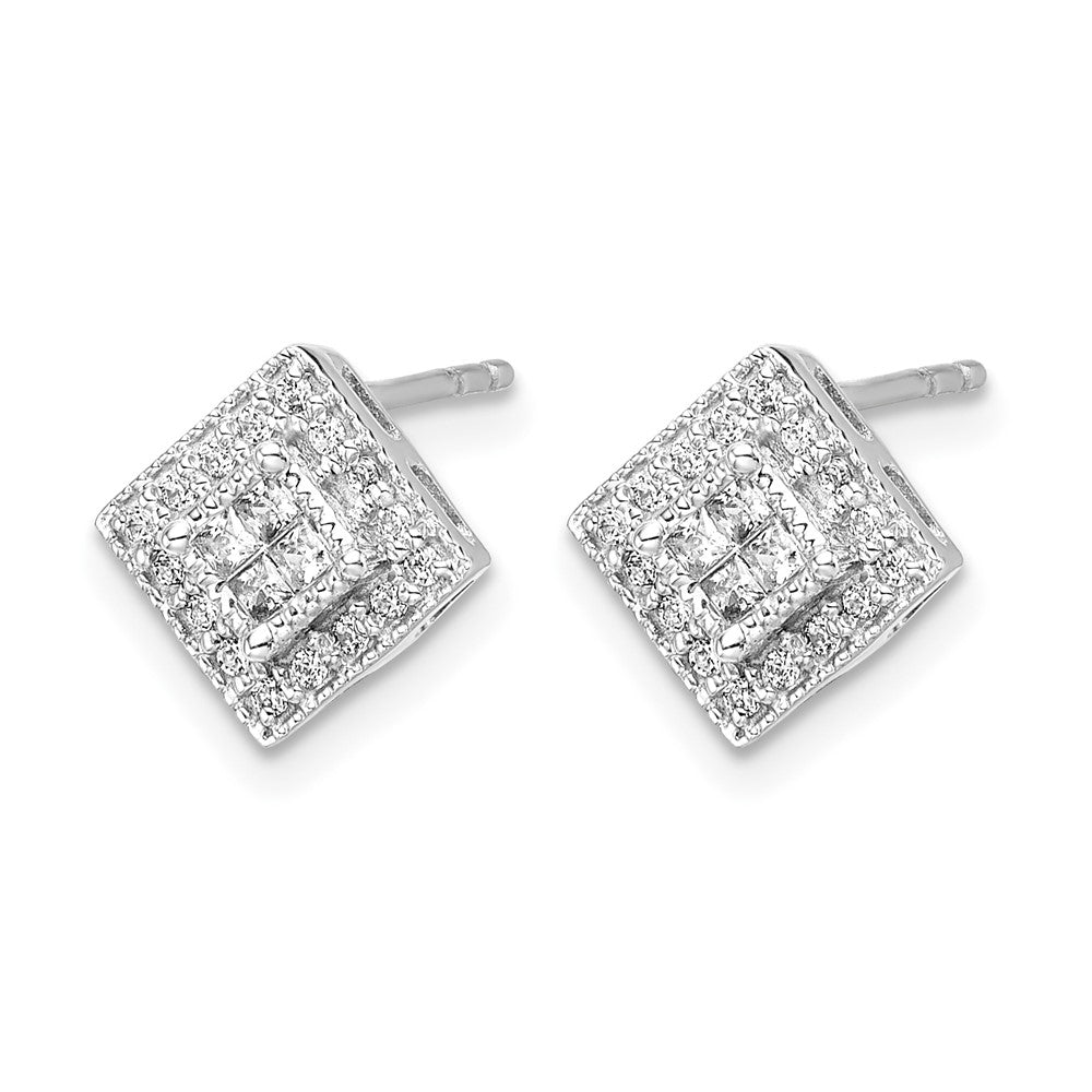 14K Weißgold Ohrstecker mit echten Diamanten